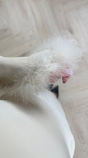 Abaya Maxi Jurk met Feather Manchetten en Taillekoord