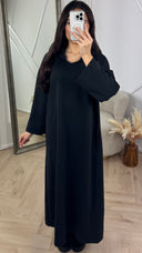 Abaya Maxi Jurk met Rechte Snit en V-Inkeping