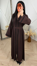 Abaya Maxi Jurk met Ritssluiting en Sierband