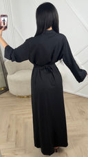 Abaya Maxi Jurk met Ritssluiting en Sierband