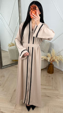 Abaya Maxi Jurk met Ritssluiting en Sierband
