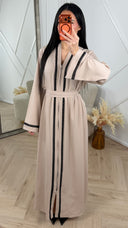 Abaya Maxi Jurk met Ritssluiting en Sierband