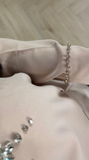 Abaya Maxi Jurk met Strass Hals en Tailleceintuur