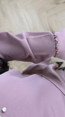 Abaya Maxi Jurk met Strass Hals en Tailleceintuur