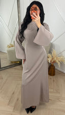 Abaya Maxi Jurk met Wijde Mouwen en Rechte Snit