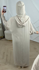 Abaya met dubbele capuchon en smokmouwen