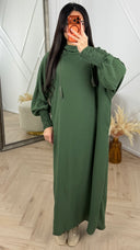 Abaya met dubbele capuchon en smokmouwen