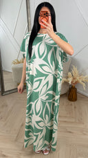 Abstract Flower Maxi Jurk C351