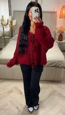 Alpaca Blend Gebreid Vest met Striksluiting