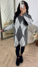 Argyle Knit Tuniek met V-Hals