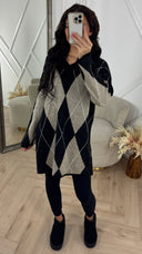 Argyle Knit Tuniek met V-Hals