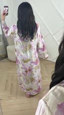 Bloemenprint Maxi Jurk met Kraag en Knopen 5703