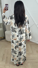 Bloemenprint Maxi Jurk met Kraag en Knopen MT5705