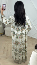 Bohemian Print Maxi Jurk met Wijde Mouwen 001