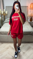 Brooklyn NYC Soft Material Tee+Shorts Set
