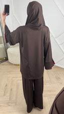 Burkini Set met Contrastdetails en Ronde Hals