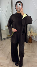 Burkini Set met Contrastdetails en Sportieve Halssluiting