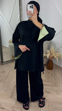 Burkini Set met Contrastdetails en Sportieve Halssluiting