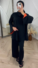 Burkini Set met Contrastdetails en Sportieve Halssluiting