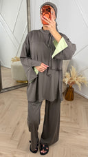 Burkini Set met Contrastdetails en Sportieve Halssluiting