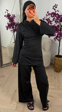 Burkini set met elegante knoopsluiting