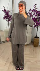 Burkini set met elegante knoopsluiting