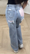 Straight Leg Jeans met Destroyed Details en Statement Achterzak HM1576-1