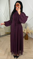 Chiffon Maxi Jurk met Strikdetail op de Rug