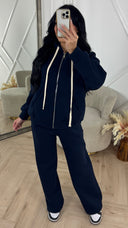 Comfy Cotton Zip Hoodie Set met Wijde Broek