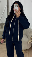 Comfy Cotton Zip Hoodie Set met Wijde Broek