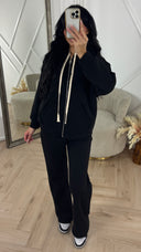 Comfy Cotton Zip Hoodie Set met Wijde Broek