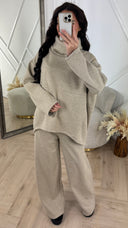 Comfy Fleece Two-Piece Set met Hoge Kraag