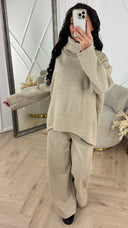 Comfy Fleece Two-Piece Set met Hoge Kraag