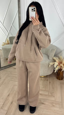 Comfy Hoodie Two-Piece Set met Wijde Pijpen