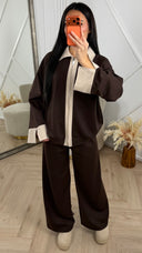 Contrast Two-Piece Set met Ritssluiting