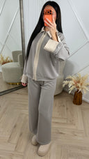 Contrast Two-Piece Set met Ritssluiting