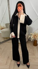 Contrast Two-Piece Set met Ritssluiting