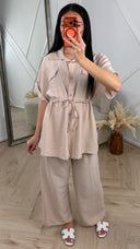 Crinkle Blouse Set met Taillekoord