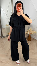 Crinkle Blouse Set met Taillekoord