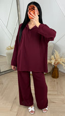 Crinkle Set met Oversized Blouse en Wijde Broek
