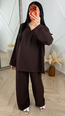 Crinkle Set met Oversized Blouse en Wijde Broek