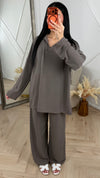 Crinkle Set met Oversized Blouse en Wijde Broek