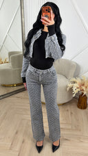 Denim Broek met Structuurdessin – H655-3