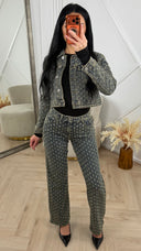 Denim Broek met Structuurdessin – H655-9