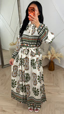 Bohemian Print Maxi Jurk met Ceintuur 5103