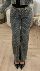 Denim Broek met Structuurdessin – H655-9