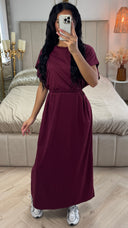 Double Split Dress Braided Belt Detail