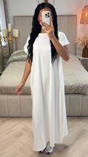 Double Split Dress Braided Belt Detail