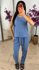 Driedelige set met blouse en top 9193