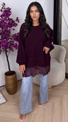 Oversized Trui met Kanten Detail